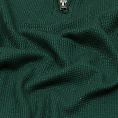 RL PREMIUM S/P COTTON THERMAL ZIP-UP MOCK NECK DK GREEN (SLIM FIT)