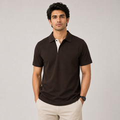 COTTON EAGLE PRESTIGE KNIT POLO SHIRT (ESPRESSO BROWN)