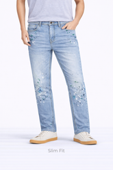 Z.A.R.A Skinny Fit Denim Jeans Paint Splash