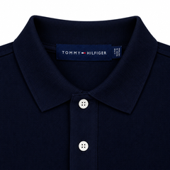 TOMMY SIGNATURE STRIPE POLO SHIRT (NAVY BLUE)