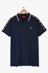 HGO BOS Imported Shoulder Contrast Trim Polo (Navy)