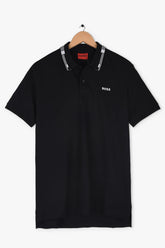 HGO BOS Imported Tipped Collar Polo (Black)