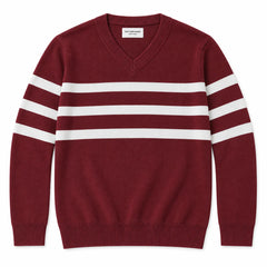 V Neck Striped Sweater