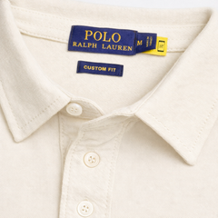 RL BASIC FRONT POCKET PIQUE COTTON POLO SHIRT (OFF-WHITE)