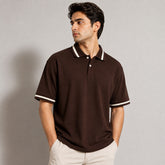 CE HERITAGE PIQUE COTTON POLO SHIRT (BROWN)