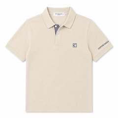 COTTON EAGLE CLASSIC POLO SHIRT (BEIGE)