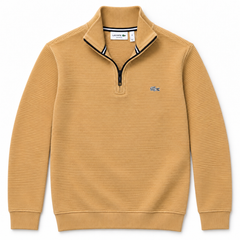 LCST12 IMPORTED OTTOMAN MOCKNECK ZIP-UP (MUSTARD)