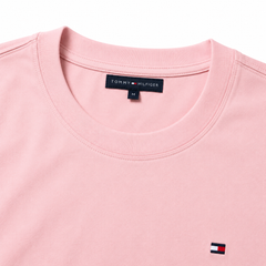 TOMMY SIGNATURE TIPPED T-SHIRT (POWDER PINK)