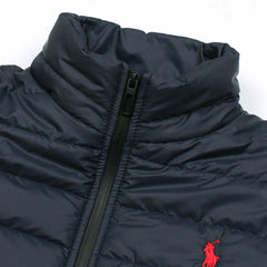 RL Full Sleeves Small Pony Puffer Jacket (Navy Blue)