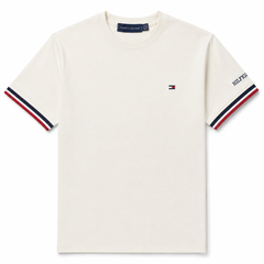 TOMMY SIGNATURE TIPPED T-SHIRT (OFF-WHITE)