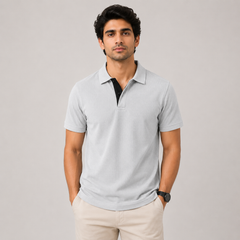 COTTON EAGLE PRESTIGE KNIT POLO SHIRT (ASH GREY)