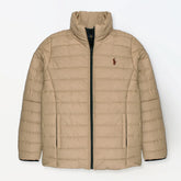 RL Full Sleeves Small Pony Puffer Jacket (Khaaki)