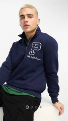 RL PREMIUM P LOGO COTTON FLEECE ZIP-UP (NAVY BLUE)