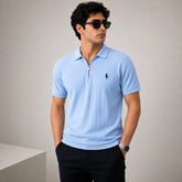 RL DROP NEEDLE POLO SHIRT (SKY)