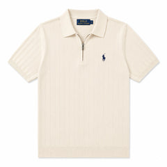 RL DROP NEEDLE POLO SHIRT (OFF-WHITE)