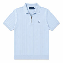 RL DROP NEEDLE POLO SHIRT (SKY)