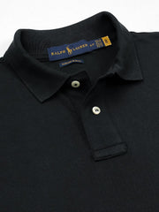RL Premium Small Pony Pique Cotton Polo Shirt (Black)
