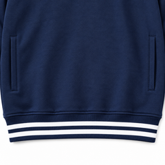 RL PREMIUM SMALL PONY JOHNNY COLLAR COTTON FLEECE QUARTER ZIP-UP (NAVY BLUE)
