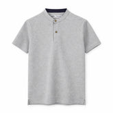 Z.A.R.A WAFFLE KNIT HENLEY T-SHIRT (HEATHER GREY)
