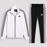 ADDAS EDGE LINE POLYESTER FLEECE TRACKSUIT (WHITE&BLACK)