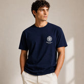 RL RELAXED FIT COTTON JERSEY GRAPHIC T-SHIRT (NAVY BLUE)