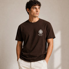 RL RELAXED FIT COTTON JERSEY GRAPHIC T-SHIRT (BROWN)