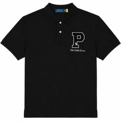 RL P LOGO COTTON PIQUE POLO SHIRT (BLACK)