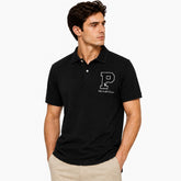 RL P LOGO COTTON PIQUE POLO SHIRT (BLACK)
