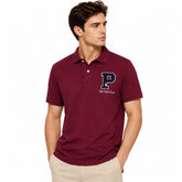 RL P LOGO COTTON PIQUE POLO SHIRT (MAROON)