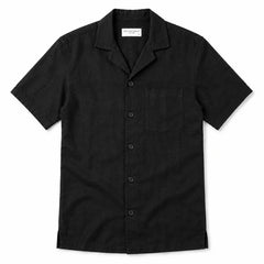 COTTON EAGLE RELAXED FIT IRISH LINEN SHIRT (GALAXY BLACK)
