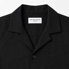 COTTON EAGLE RELAXED FIT IRISH LINEN SHIRT (GALAXY BLACK)