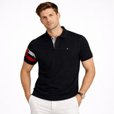 TH PREMIUM SLEEVE STRIPE POLO SHIRT (BLACK)