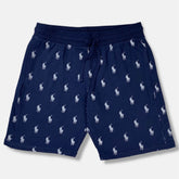 RL Printed Terry Cotton Shorts (Navy Blue)