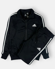 Addas Imported polyester Fleece Tracksuit (Black)