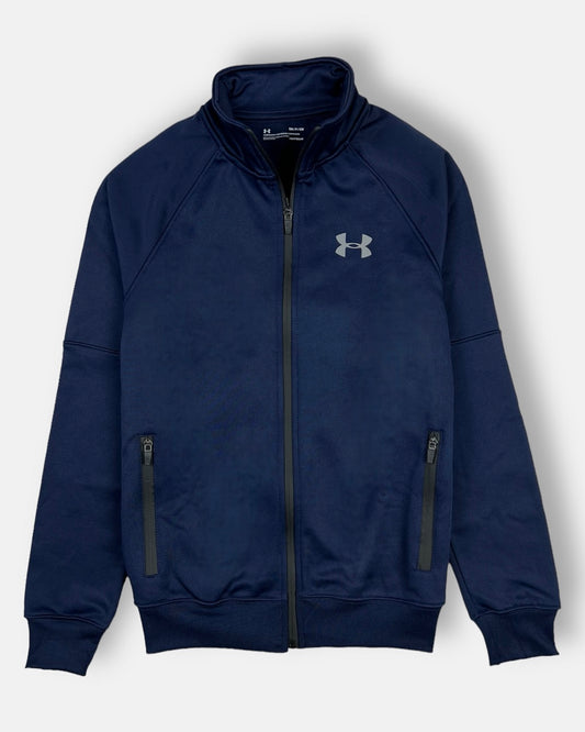 UA Imported Polyester Fleece Mockneck Zipper (Navy Blue)