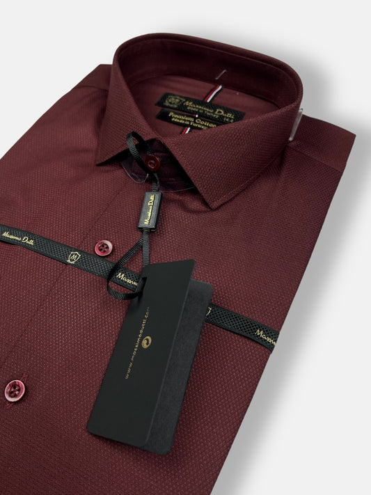 Mussimo Duti Imported Formal Shirt Dobby (Maroon)