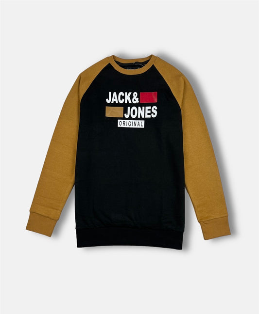 JCK & JONE Premium Cotton Sweatshirt (Mustard&Black)
