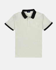 L.V Premium Tipped Colar Polo Shirt (Stone)