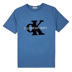 C.K PREMIUM TOWEL EMB COTTON T-SHIRT (SKY BLUE)