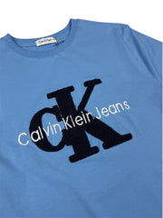 C.K PREMIUM TOWEL EMB COTTON T-SHIRT (SKY BLUE)