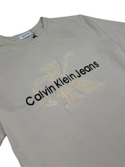 C.K PREMIUM TOWEL EMB COTTON T-SHIRT (STONE)