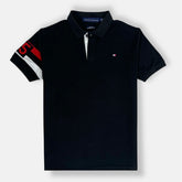 TH PREMIUM SLEEVE STRIPE POLO SHIRT (BLACK)