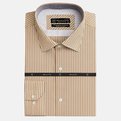Mussimo Duti Imported Stripe Formal Shirt (Beige)