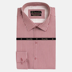 Mussimo Duti Imported Stripe Formal Shirt (Burgundy)