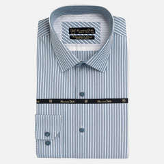Mussimo Duti Imported Stripe Formal Shirt (Teal Blue)