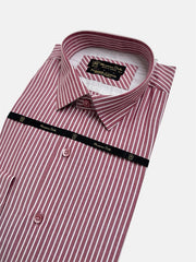 Mussimo Duti Imported Stripe Formal Shirt (Burgundy)