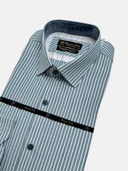 Mussimo Duti Imported Stripe Formal Shirt (Teal Blue)