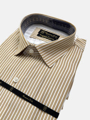 Mussimo Duti Imported Stripe Formal Shirt (Beige)