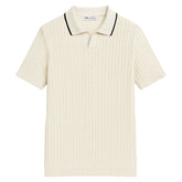 Z.A.R.A PREMIUM TIPPED COLLAR KNITTED POLO (OFF-WHITE)
