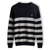 RL Premium F/S Stripe Knitted Sweater (Black & Grey)